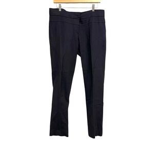 Gunex Pants Womens 10 Navy Stretch Twill Tapered Leg Dress Work Made Italy